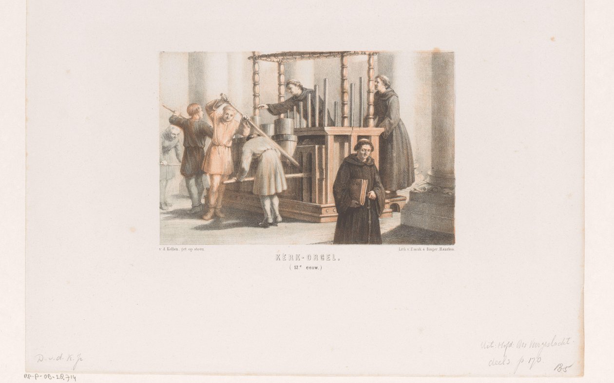 Órgano de iglesia, siglo XII órgano de la iglesia. (siglo XII) (título sobre el objeto) de David van der Kellen