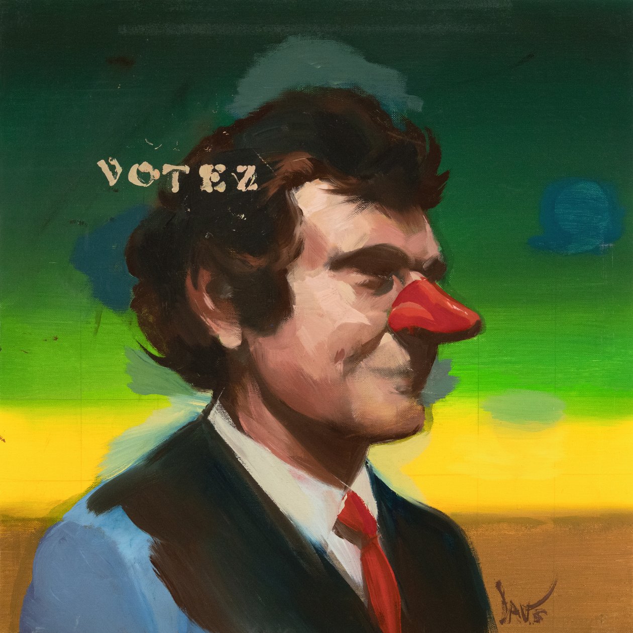 Marcel Broodthaers 19 (Votez), 2023 (óleo sobre lino) de Davis Lisboa