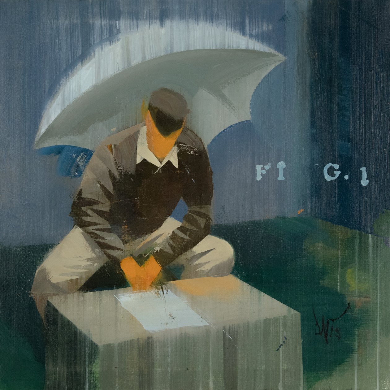 Marcel Broodthaers 22 (FIG 1), 2024 (óleo sobre lino) de Davis Lisboa