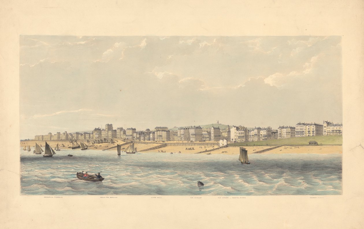 Brunswick Terrace, Bellevue Mansion, Town Hall, the Albion, Old Steine, Chapel Royal, German Place de Day and Co.