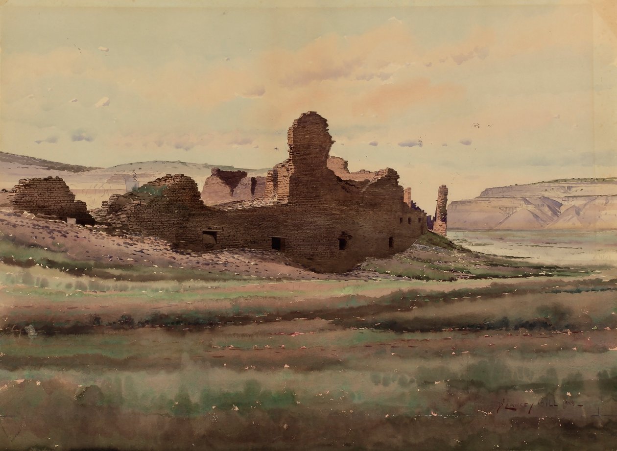 Ruinas de Pueblo Bonito, Cañón Chaco, Nuevo México de De Lancey Gill