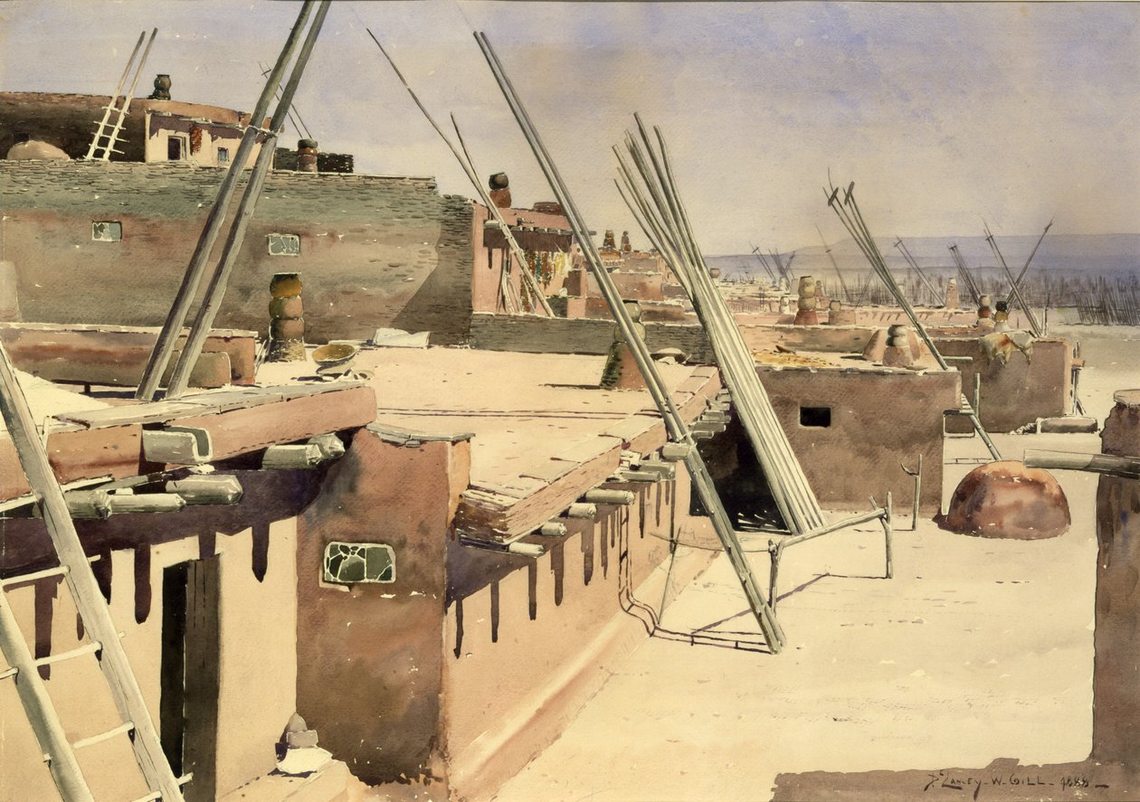 Calle en el Pueblo de Zuni, Nuevo México, 1888 de De Lancey Gill