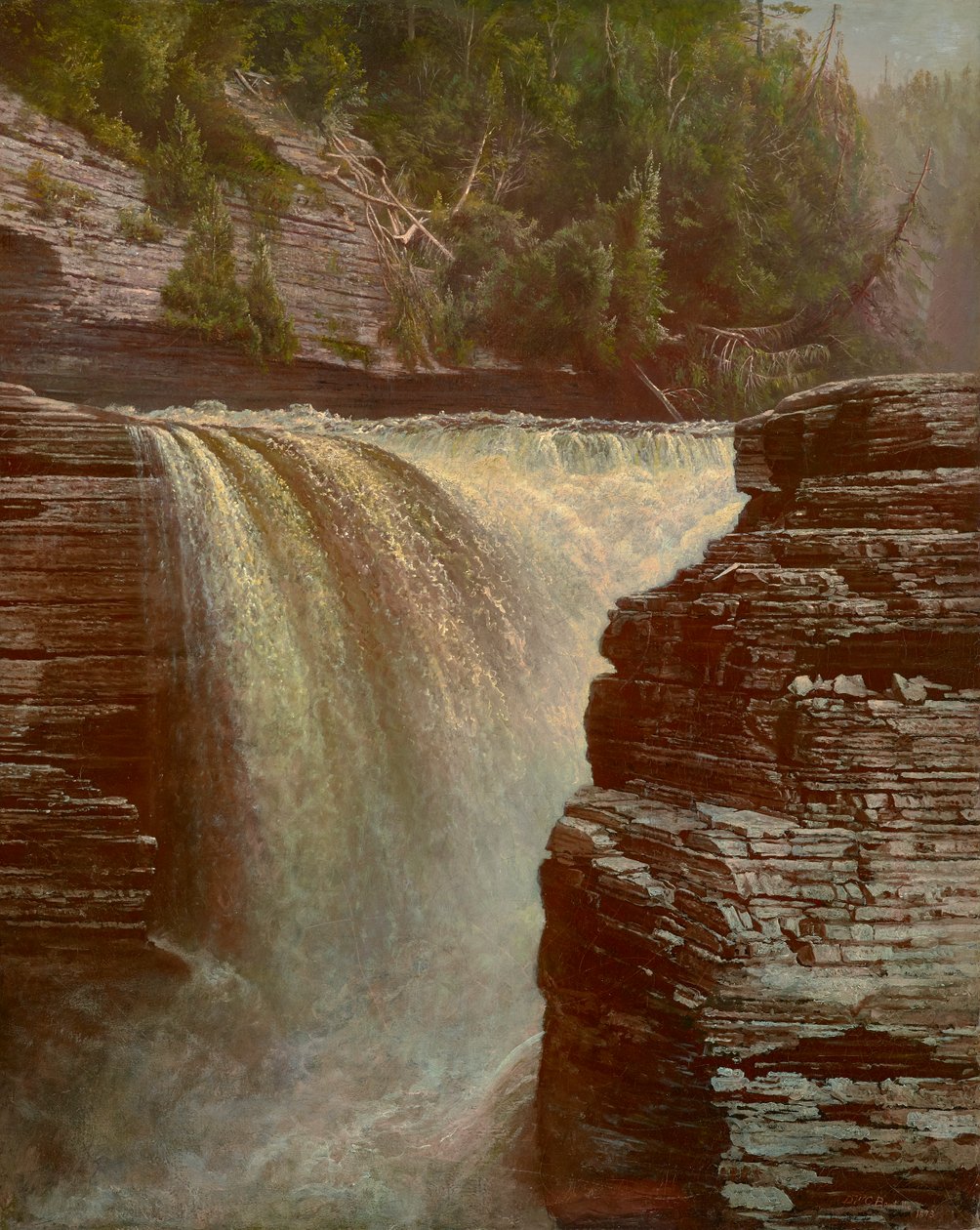 Trenton Falls Near Utica, Nueva York 1873 (Óleo sobre lienzo) de De Witt Clinton Boutelle