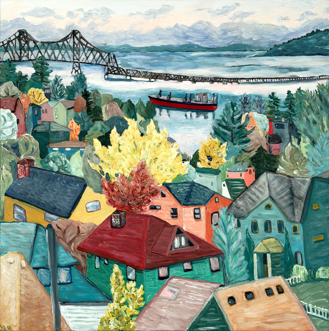 Astoria View, 2015 (acrílico sobre lienzo) de Deborah Eve Alastra