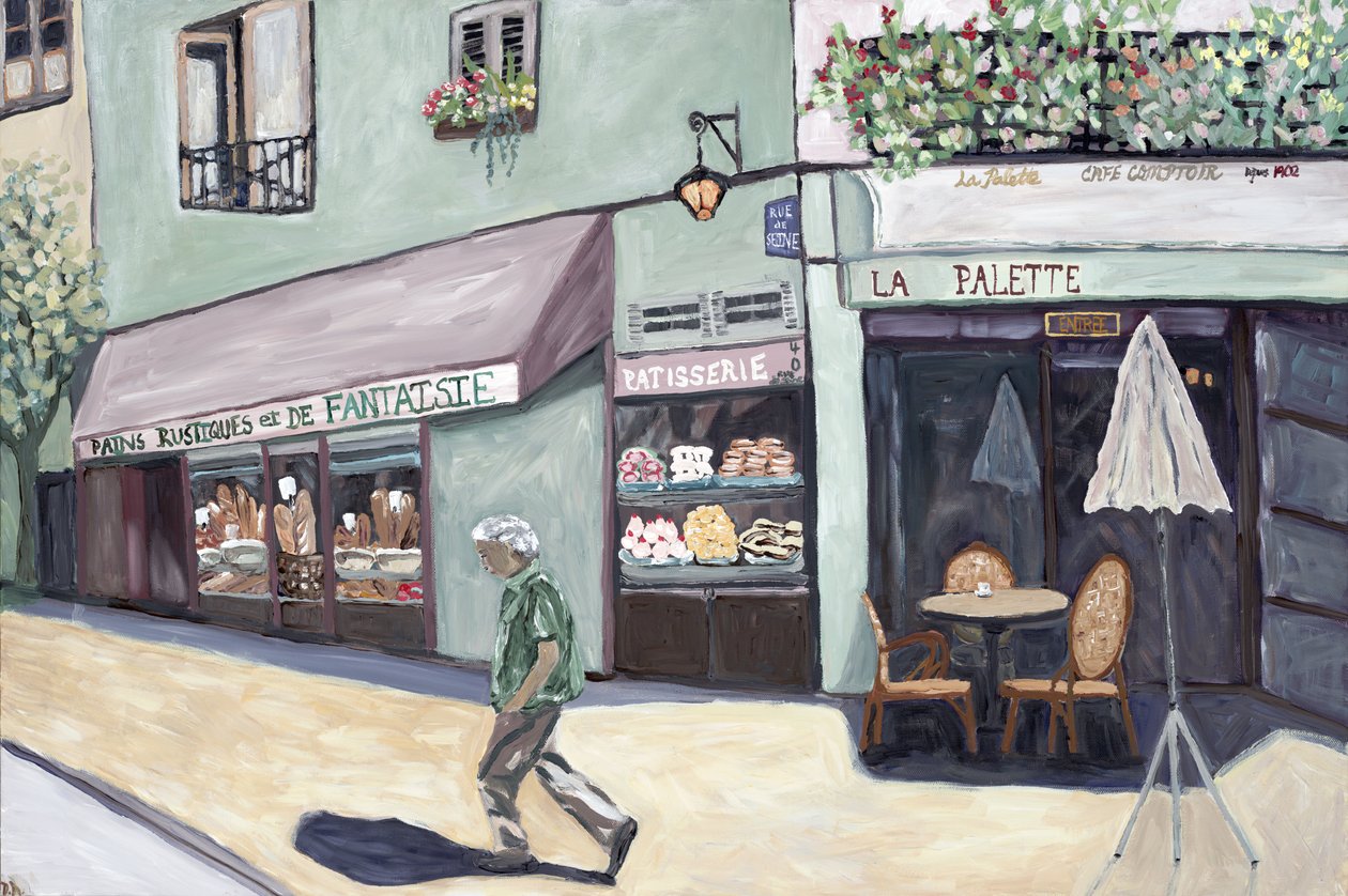 Cafe Corner, 2017 (acrílico sobre lienzo) de Deborah Eve Alastra