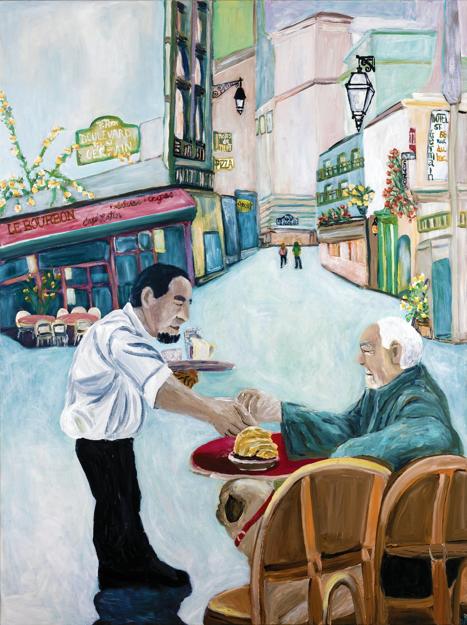 Cafe St. Germain, 2017 (acrílico sobre lienzo) de Deborah Eve Alastra