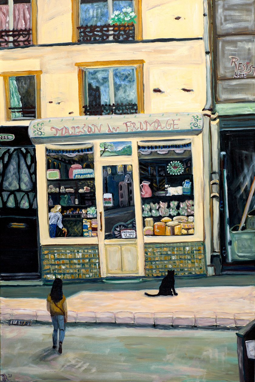 Cheese Shop, 2022 (acrílico sobre lienzo) de Deborah Eve Alastra