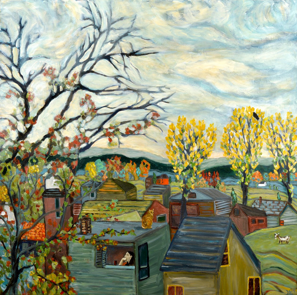 Contemplación otoñal, 2019 (acrílico sobre lienzo) de Deborah Eve Alastra