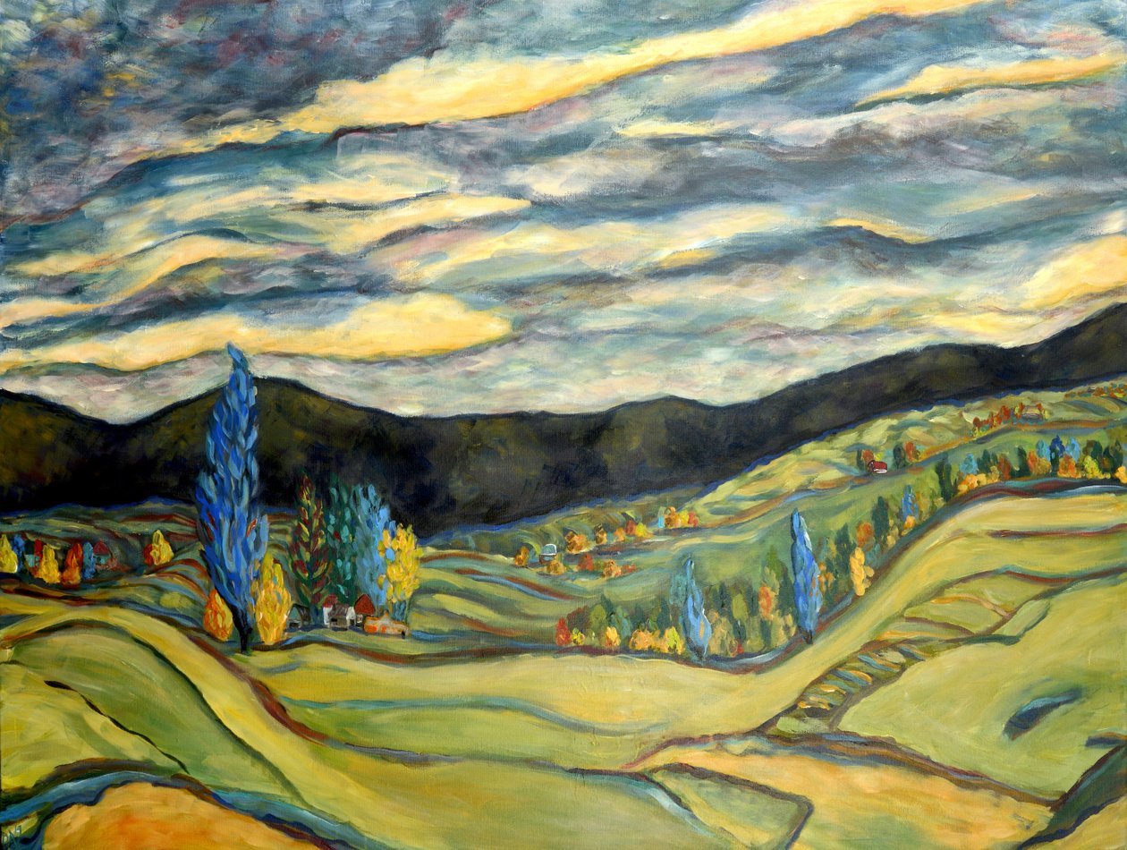 Paisaje otoñal, 2020 (acrílico sobre lienzo) de Deborah Eve Alastra