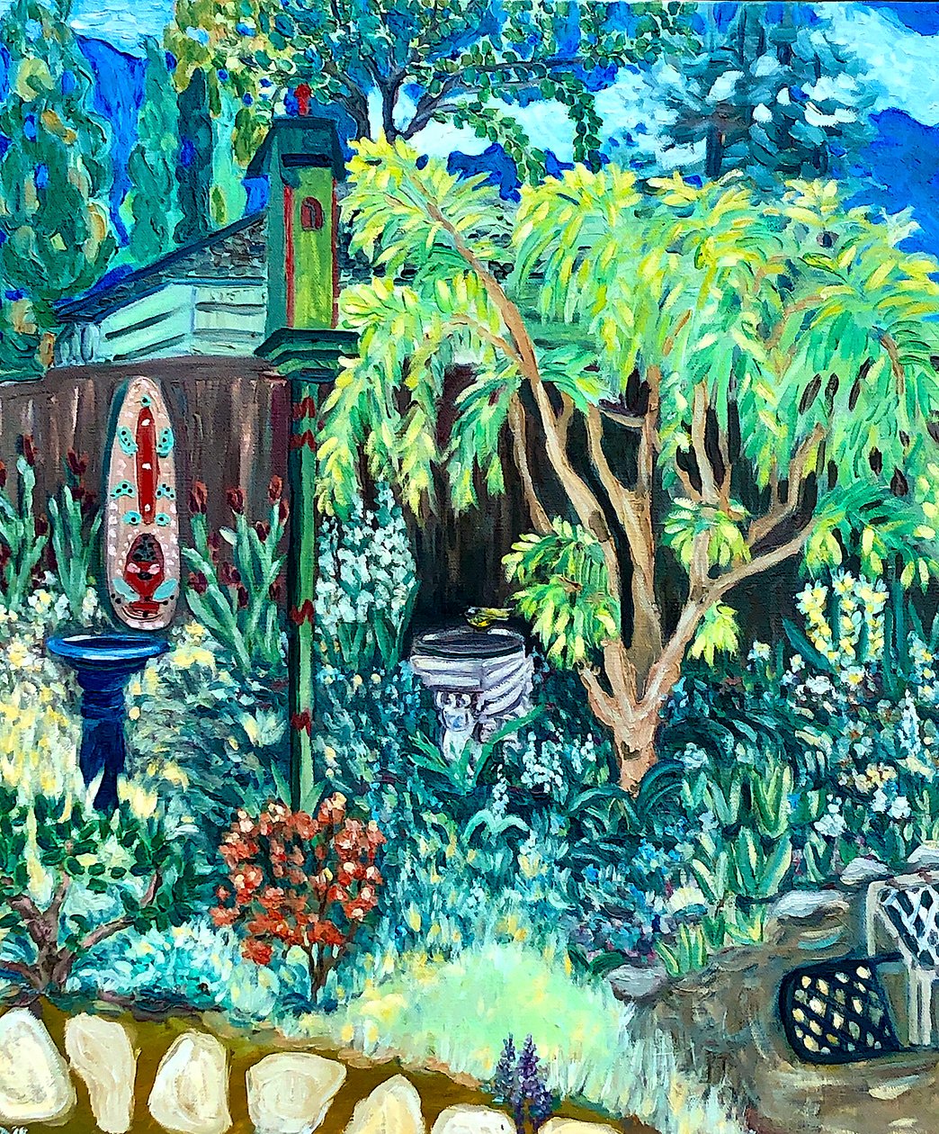 Vista del jardín, 2020 (óleo sobre lienzo) de Deborah Eve Alastra