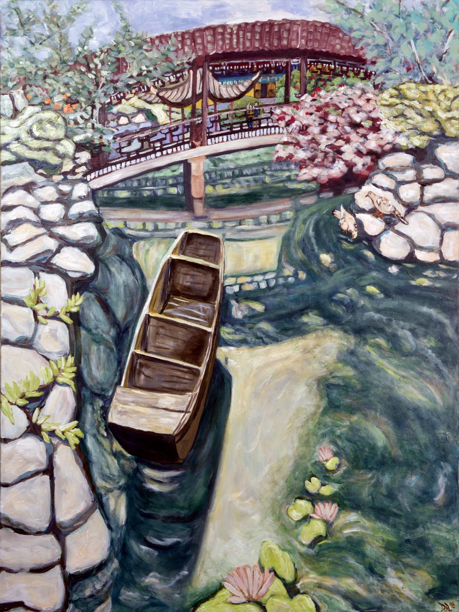 Canoa Lansu, 2018 (acrílico sobre lienzo) de Deborah Eve Alastra