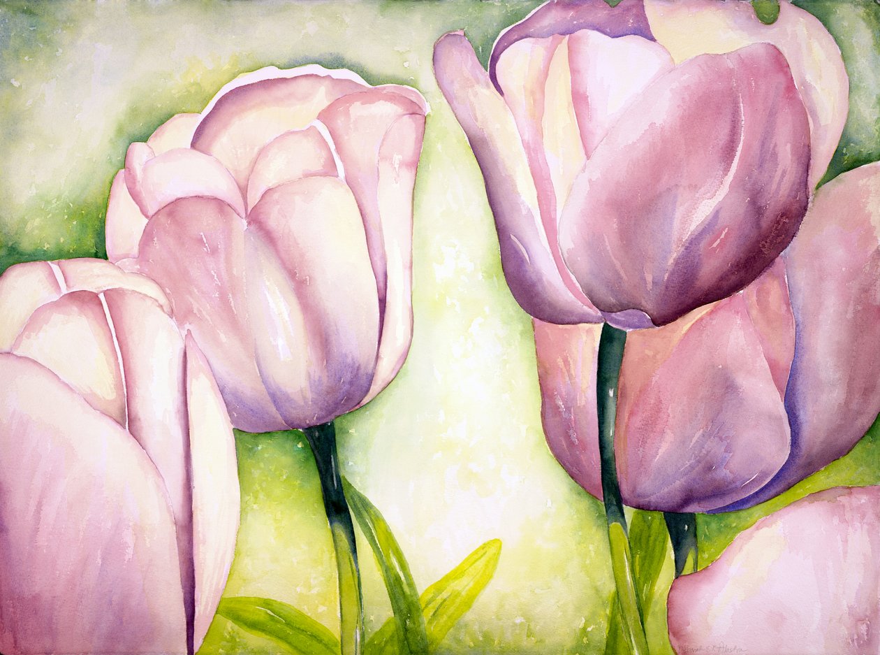 Tulipanes de lavanda, 2006 (acuarela) de Deborah Eve Alastra