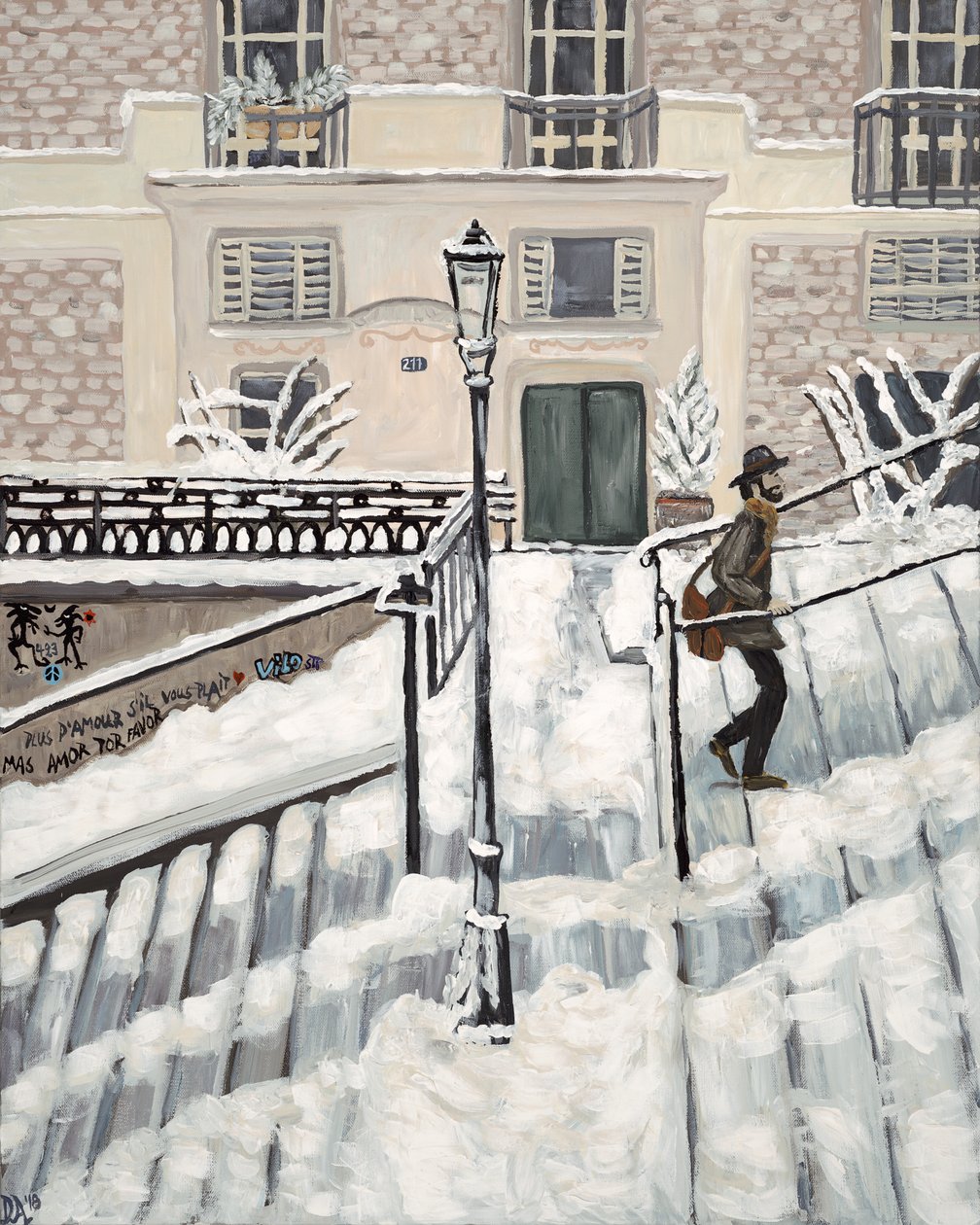 Montmartre Snow, 2017 (acrílico sobre lienzo) de Deborah Eve Alastra