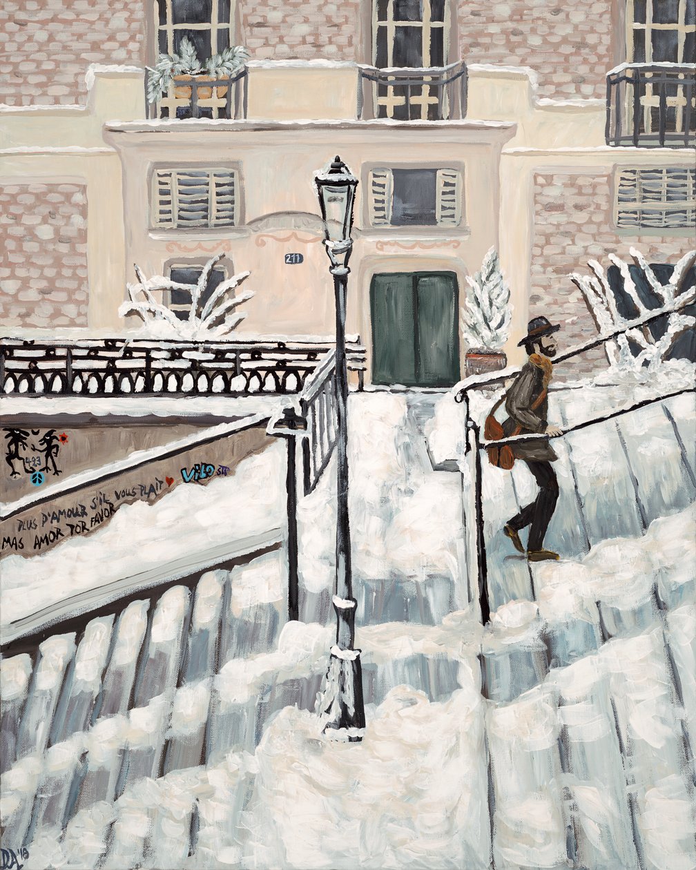 Montmartre Snow, 2018 (acrílico sobre lienzo) de Deborah Eve Alastra