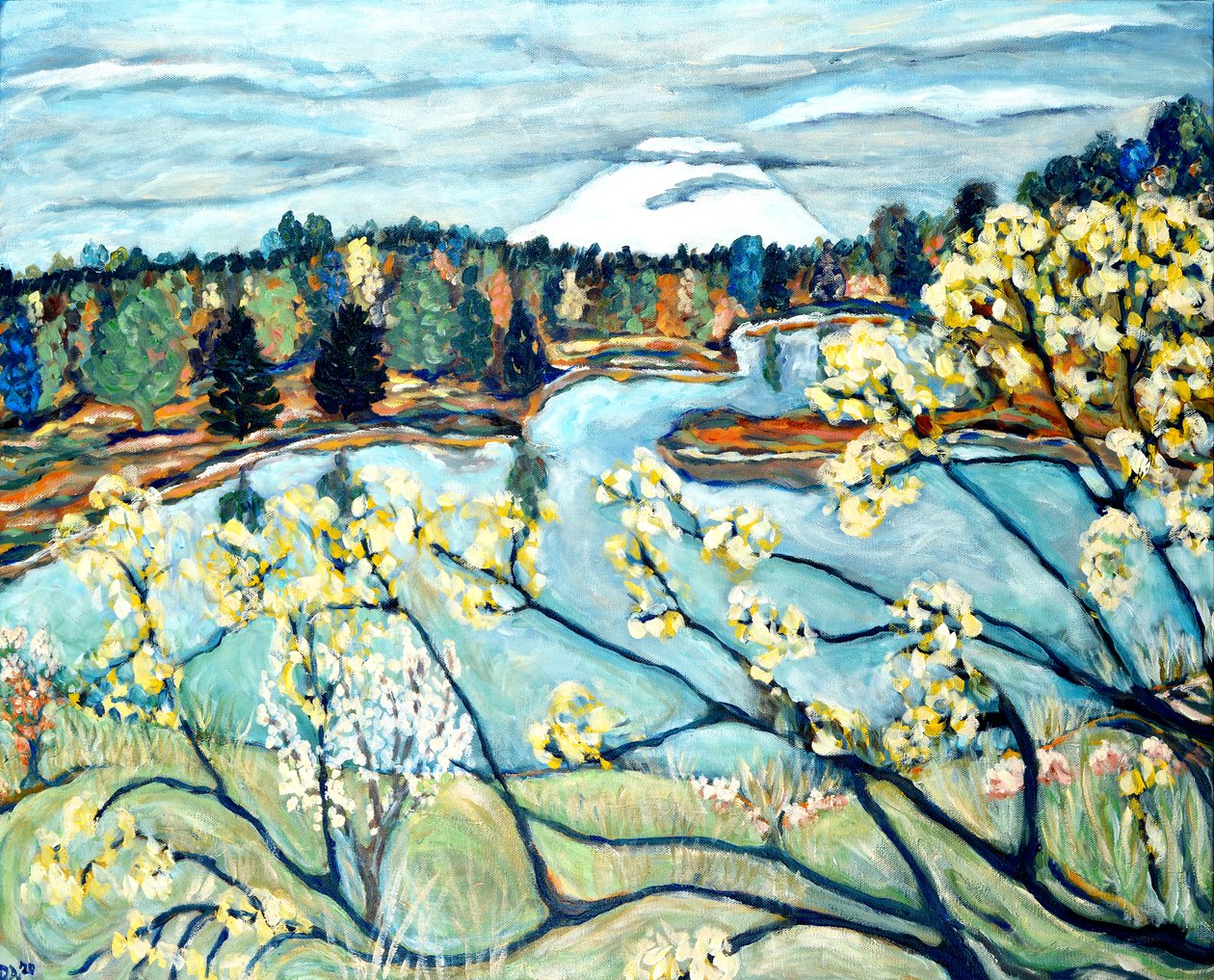 Vista del monte Helen, 2020 (acrílico sobre lienzo) de Deborah Eve Alastra