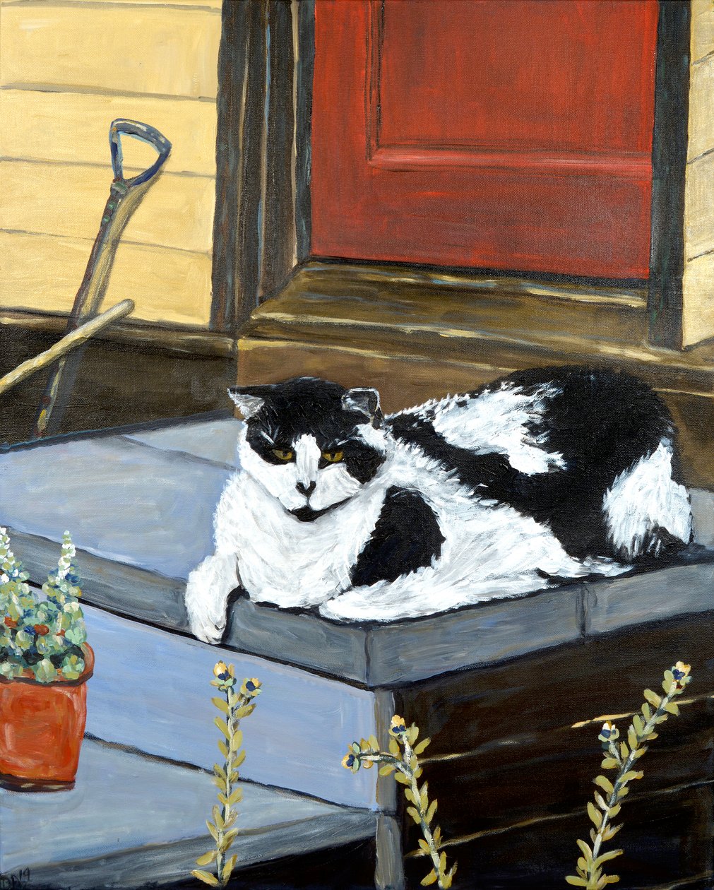 Gato del vecino, 2020 (acrílico sobre lienzo) de Deborah Eve Alastra