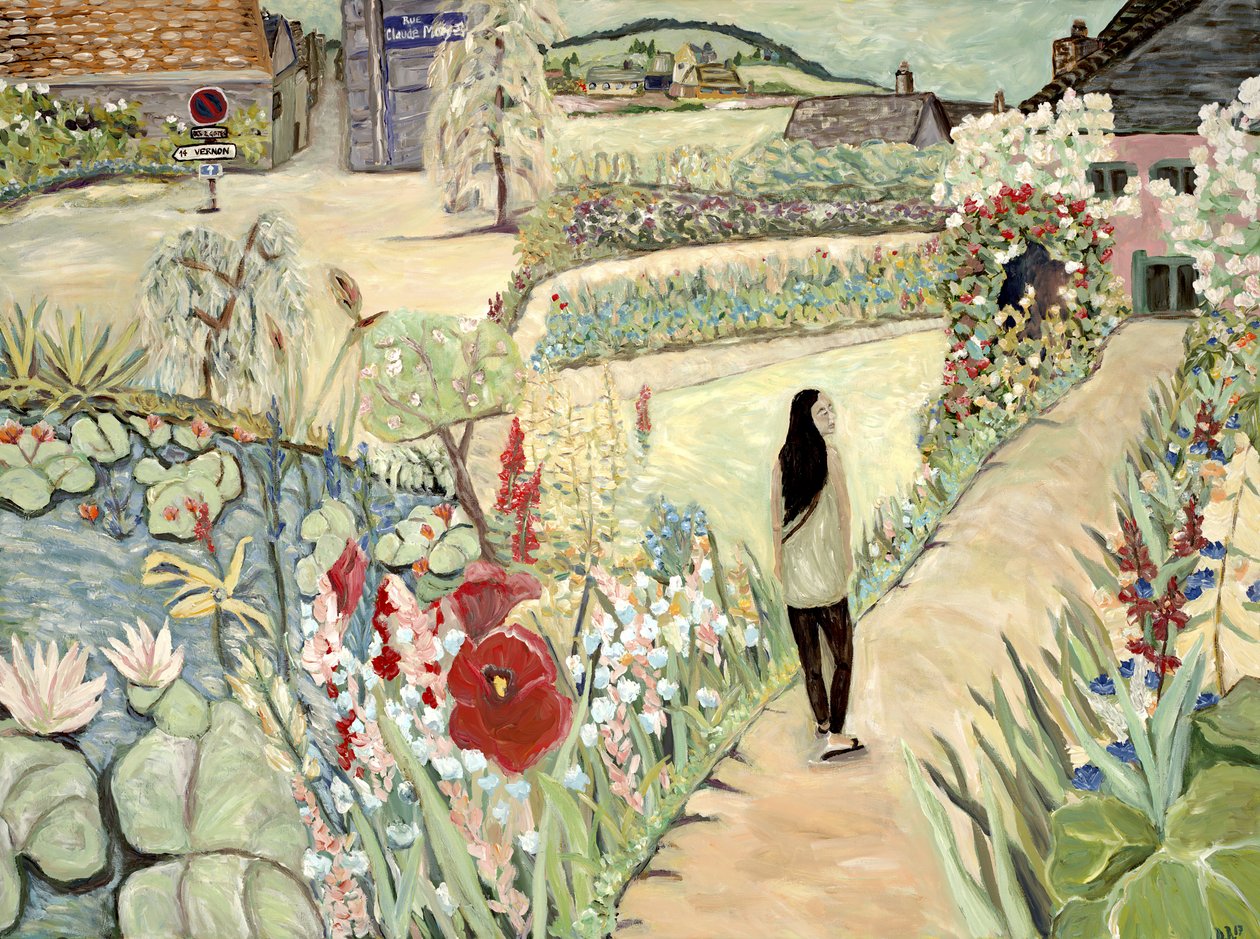 Nita en Giverny, 2017 (acrílico sobre lienzo) de Deborah Eve Alastra