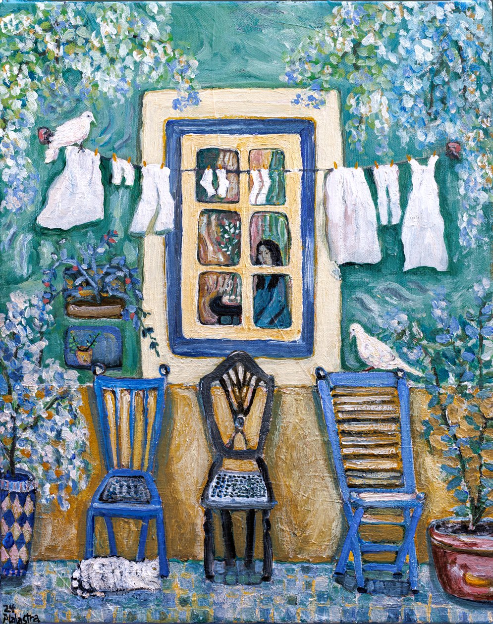 Ventana vieja, 2024 (acrílico sobre lienzo) de Deborah Eve Alastra