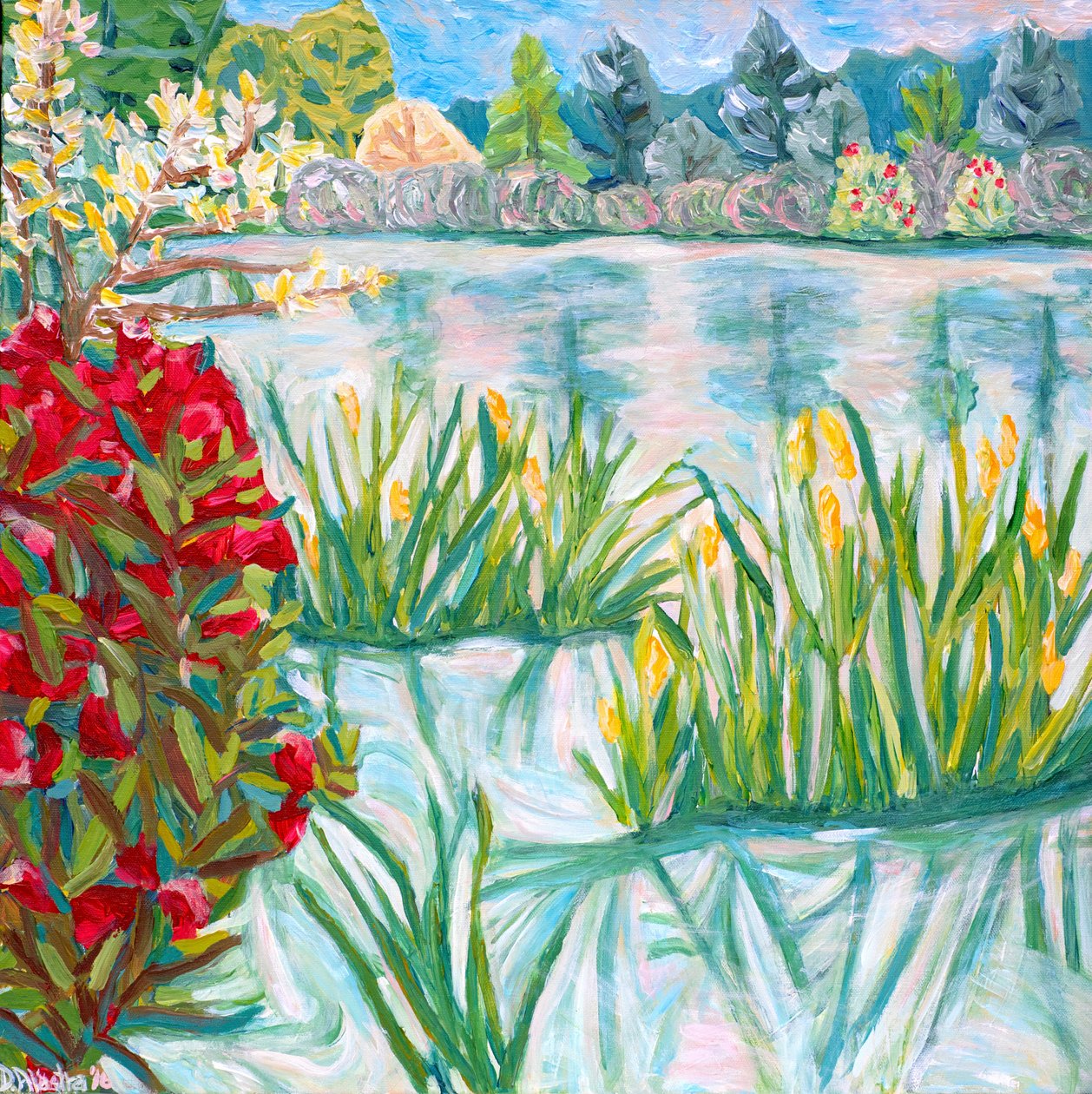 Red Rhodie, 2015 (acrílico sobre lienzo) de Deborah Eve Alastra