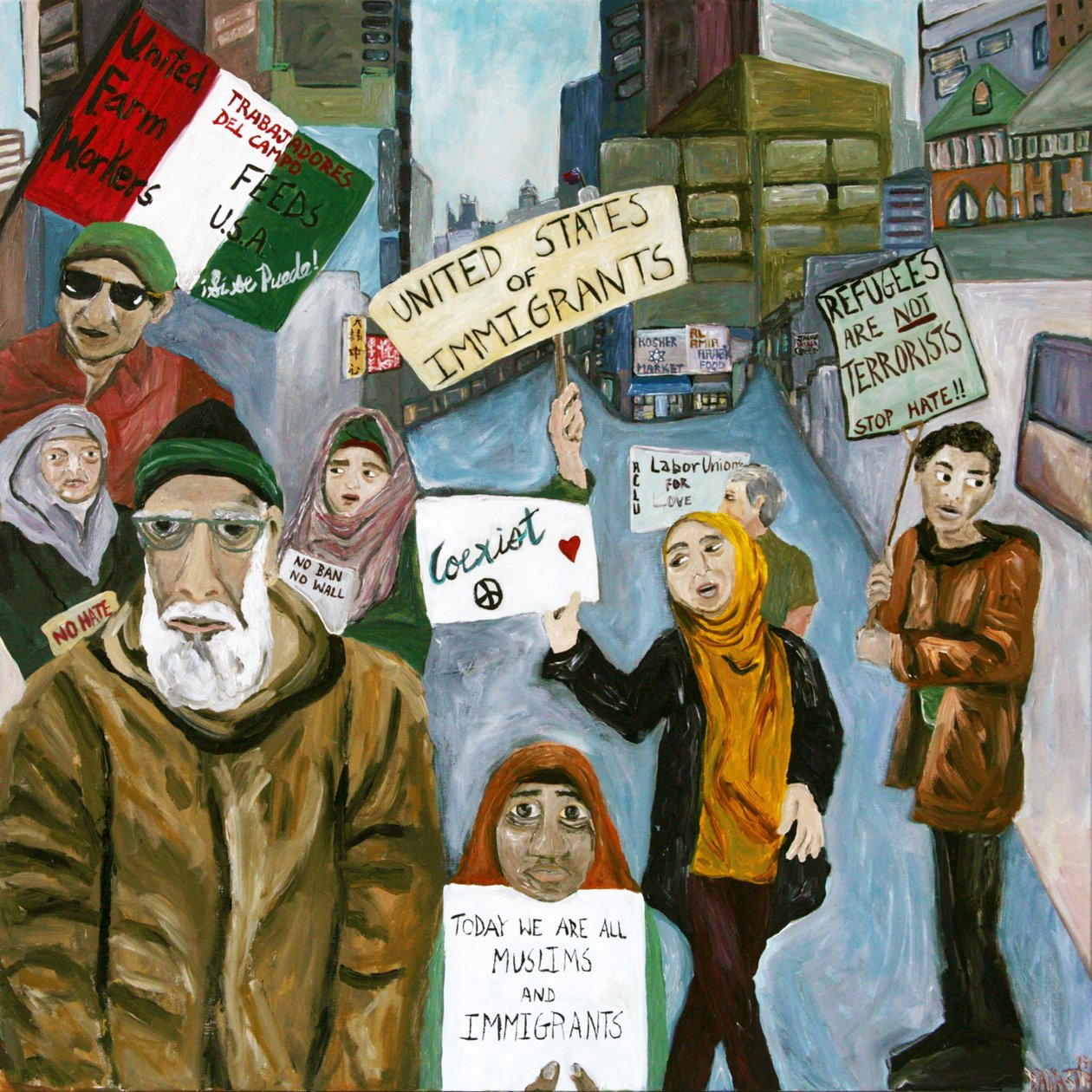 Resist 2, 2017 (acrílico sobre lienzo) de Deborah Eve Alastra