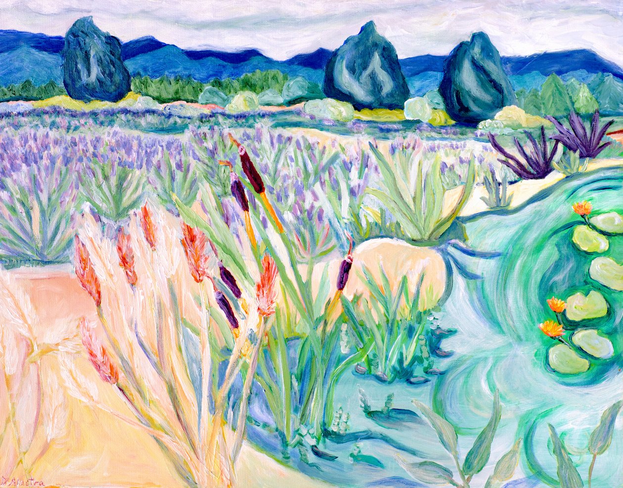 Sauvie Landscape, 2015 (acrílico sobre lienzo) de Deborah Eve Alastra