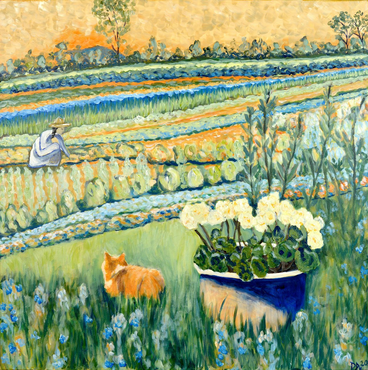 Refugiado en el jardín, 2021 (acrílico sobre lienzo) de Deborah Eve Alastra