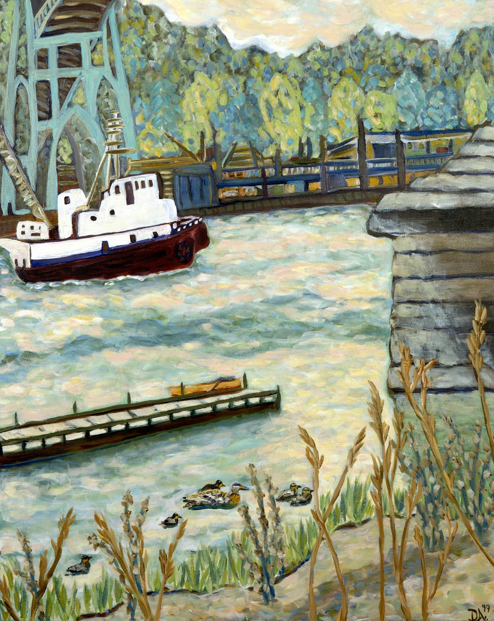 Bajo el puente de San Juan, 2019 (acrílico sobre lienzo) de Deborah Eve Alastra