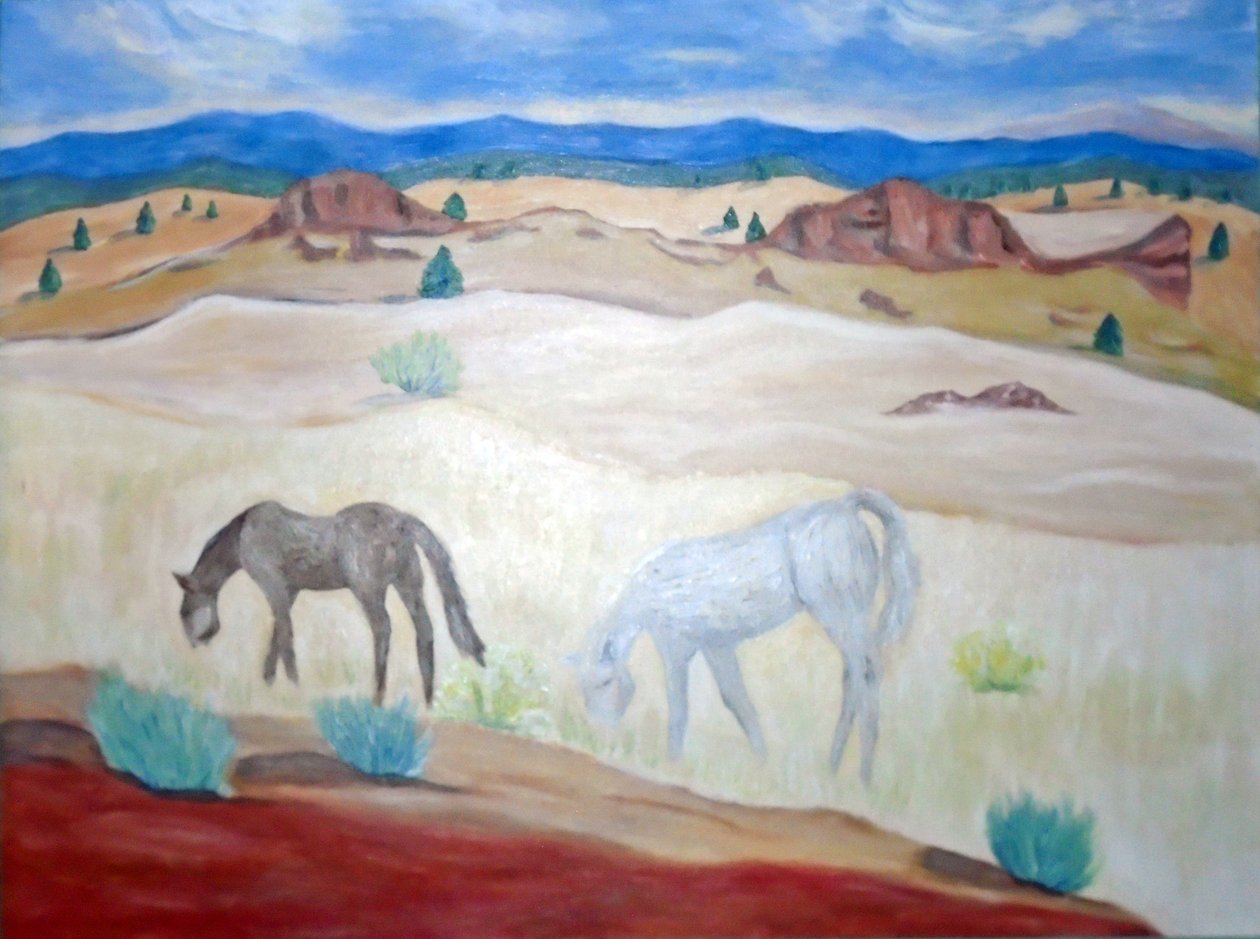 Wild Horses Warm Springs, 2011 (acrílico sobre lienzo) de Deborah Eve Alastra