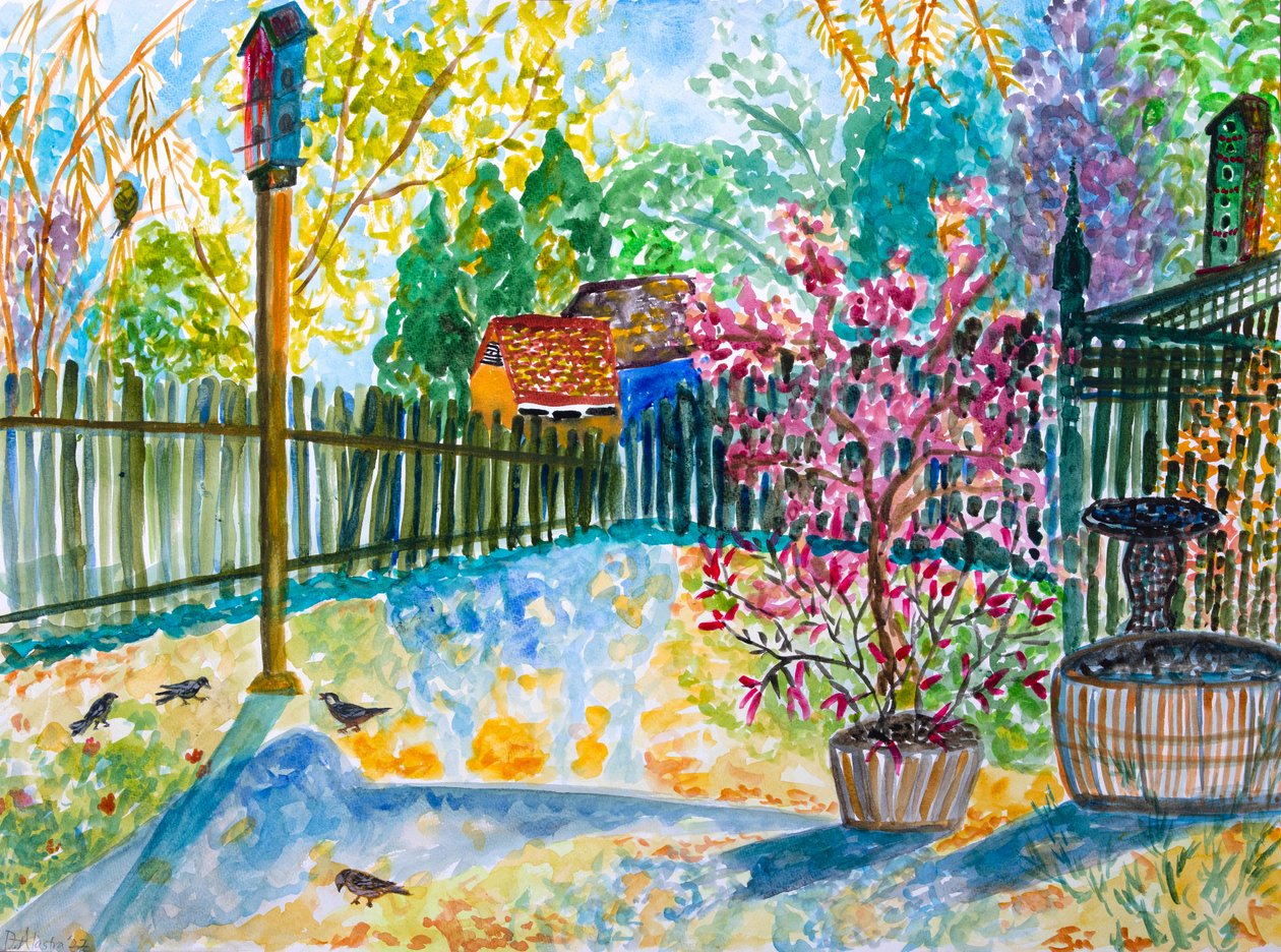 Sombras largas de invierno, 2023 (acuarela) de Deborah Eve Alastra