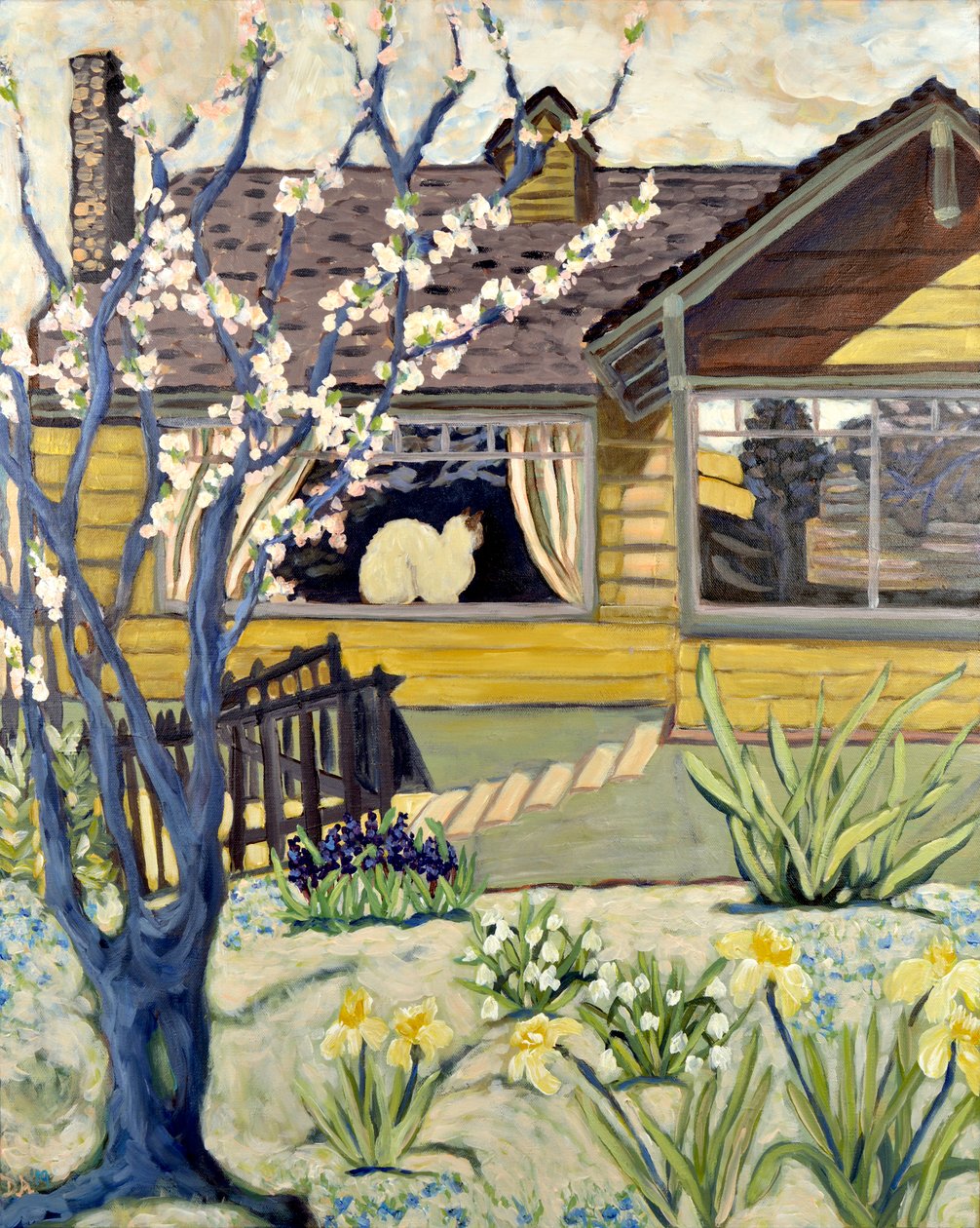 Casa amarilla, 2019 (acrílico sobre lienzo) de Deborah Eve Alastra
