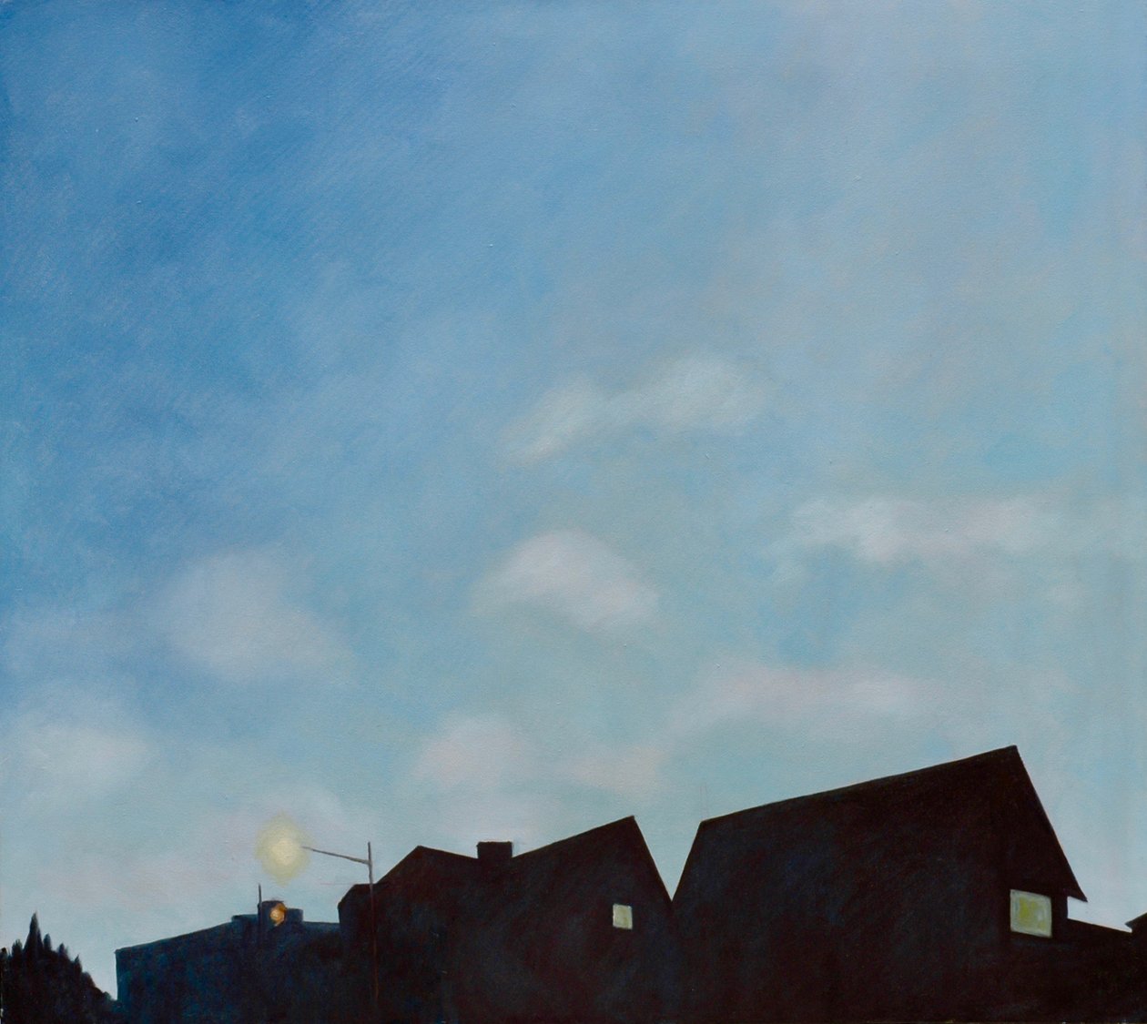 Tejados crepusculares, 2003 (óleo sobre lienzo) de Deborah Stevenson