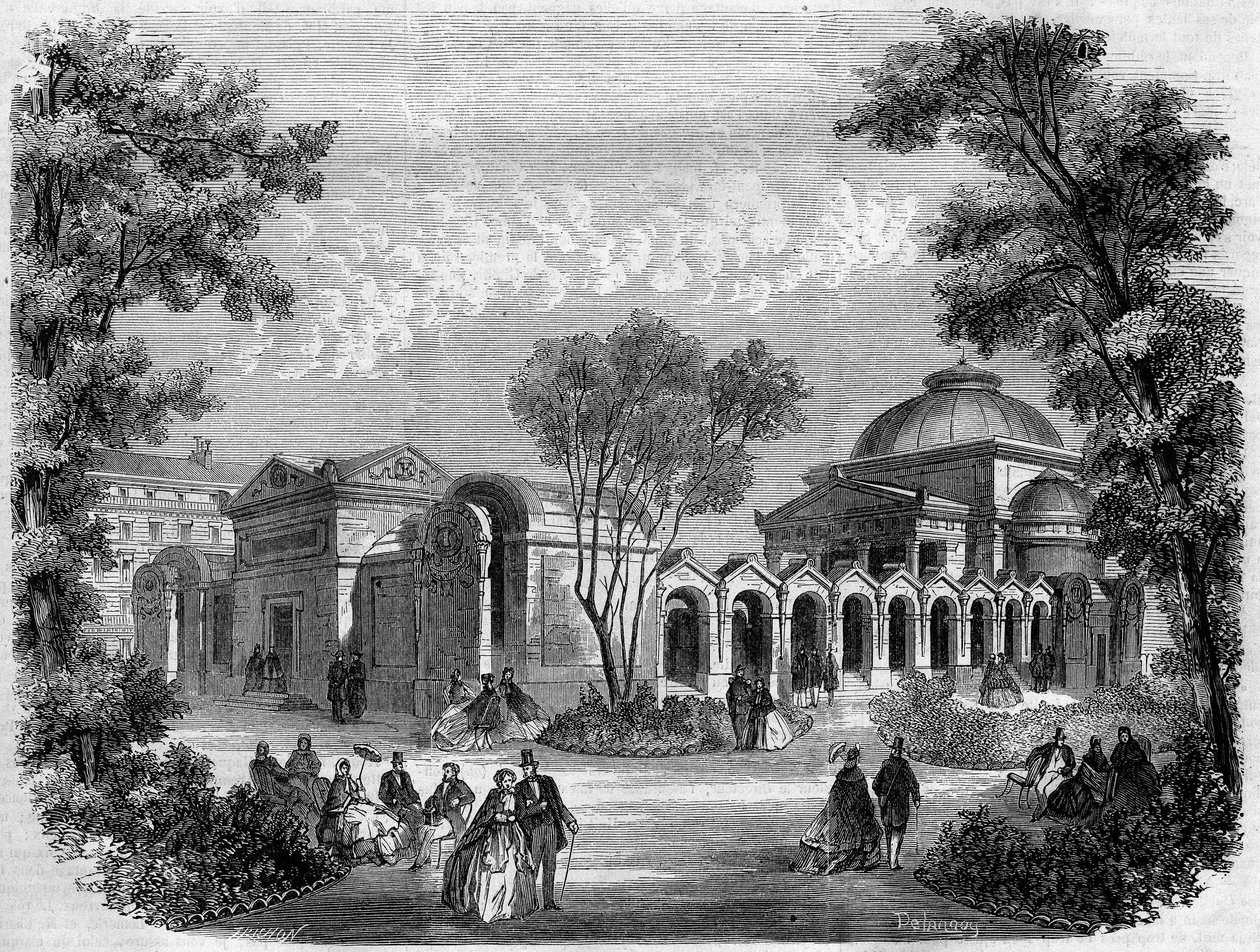 Capilla expiatoria en la plaza Luis XVI en París, grabado según un dibujo de Delannoy, en "L