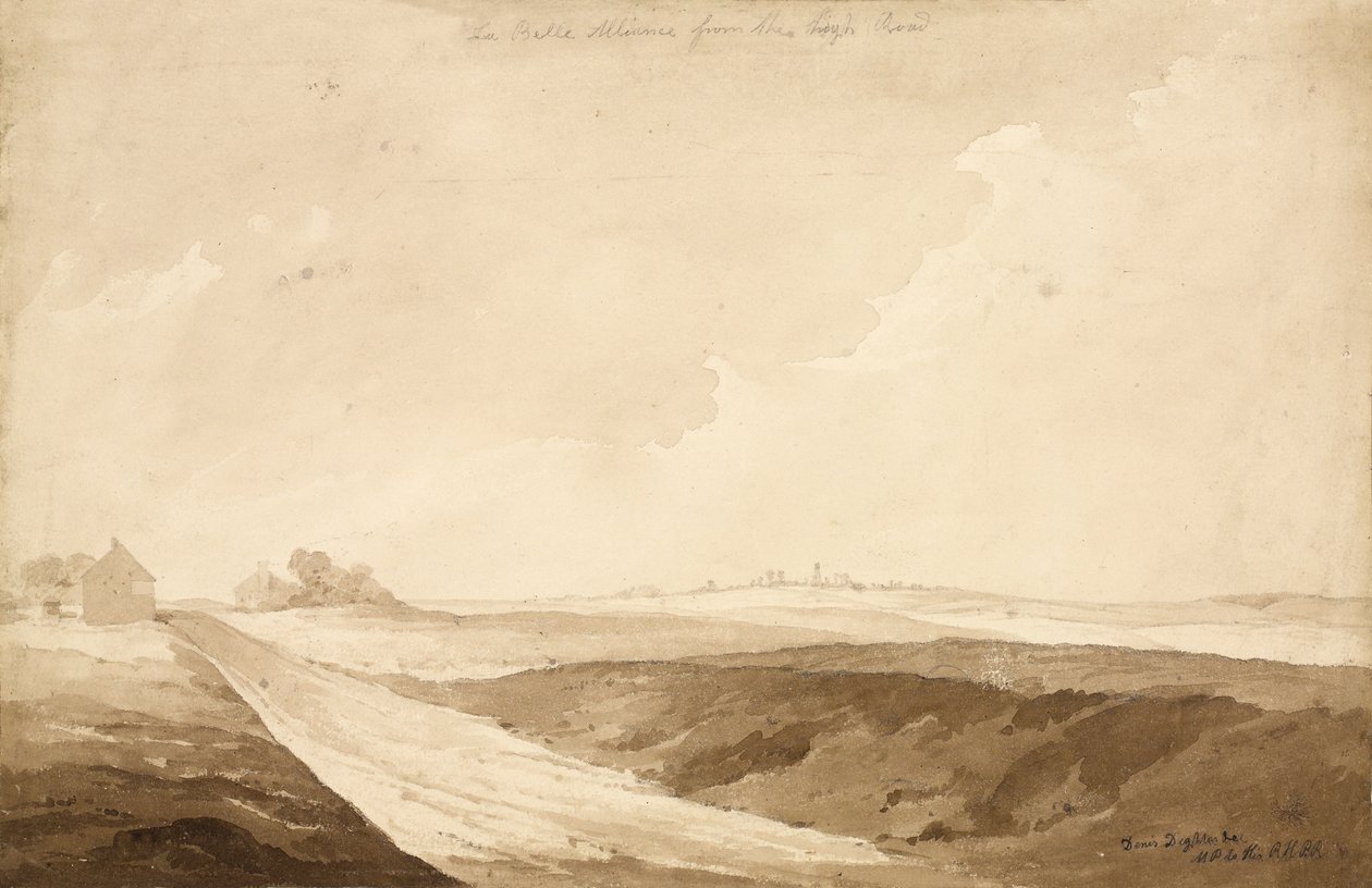 No 7 La Belle Alliance desde la carretera principal, 1815 de Denis Dighton