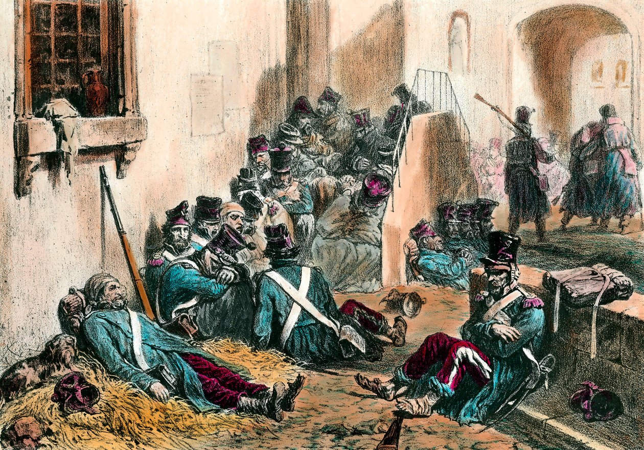 Tifus durante las Guerras Napoleónicas (grabado de Denis Auguste Raffet) de Denis Auguste Marie Raffet