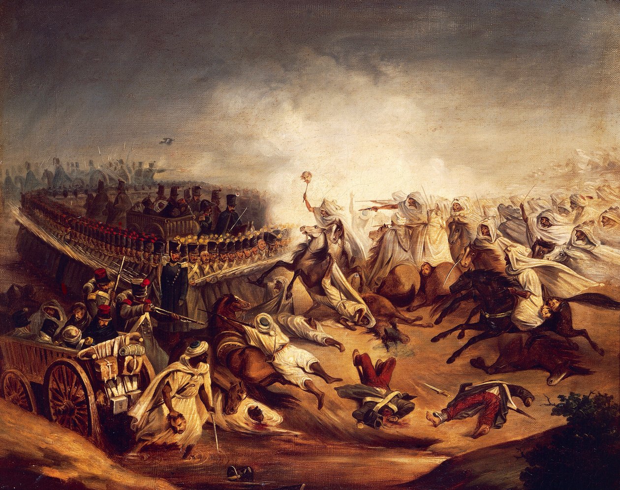 Contraataque argelino en Constantina durante las guerras coloniales, noviembre de 1837, según Denis Auguste Marie Raffet (1804-1860) de Denis Auguste Marie (after) Raffet
