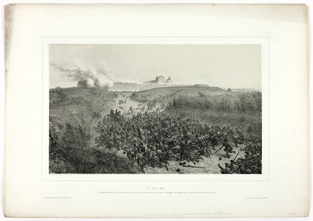 30 de Abril de 1849, de Souvenirs d’Italie: Expedición de Roma de Denis Auguste Marie Raffet