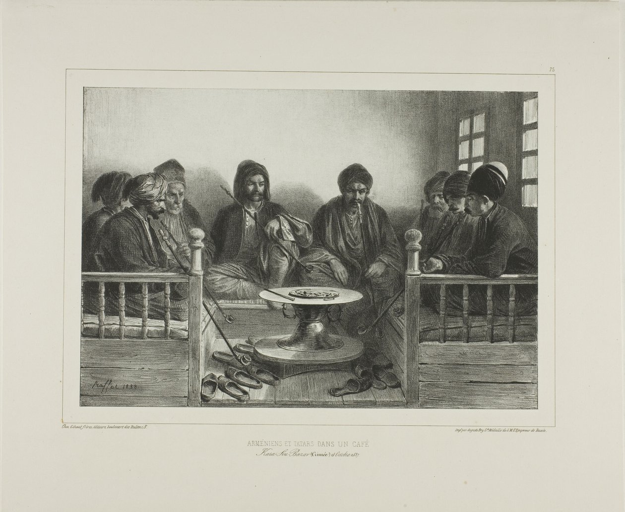 Armenios y tártaros en un café de Denis Auguste Marie Raffet