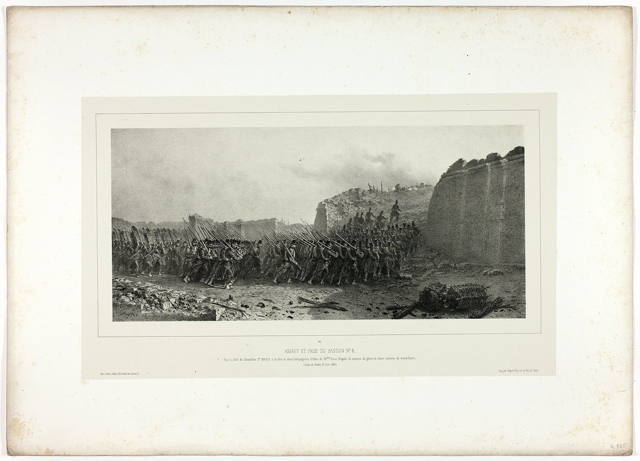 Asalto y captura del bastión no. 6, de Souvenirs d’Italie: Expédition de Rome de Denis-Auguste-Marie Raffet