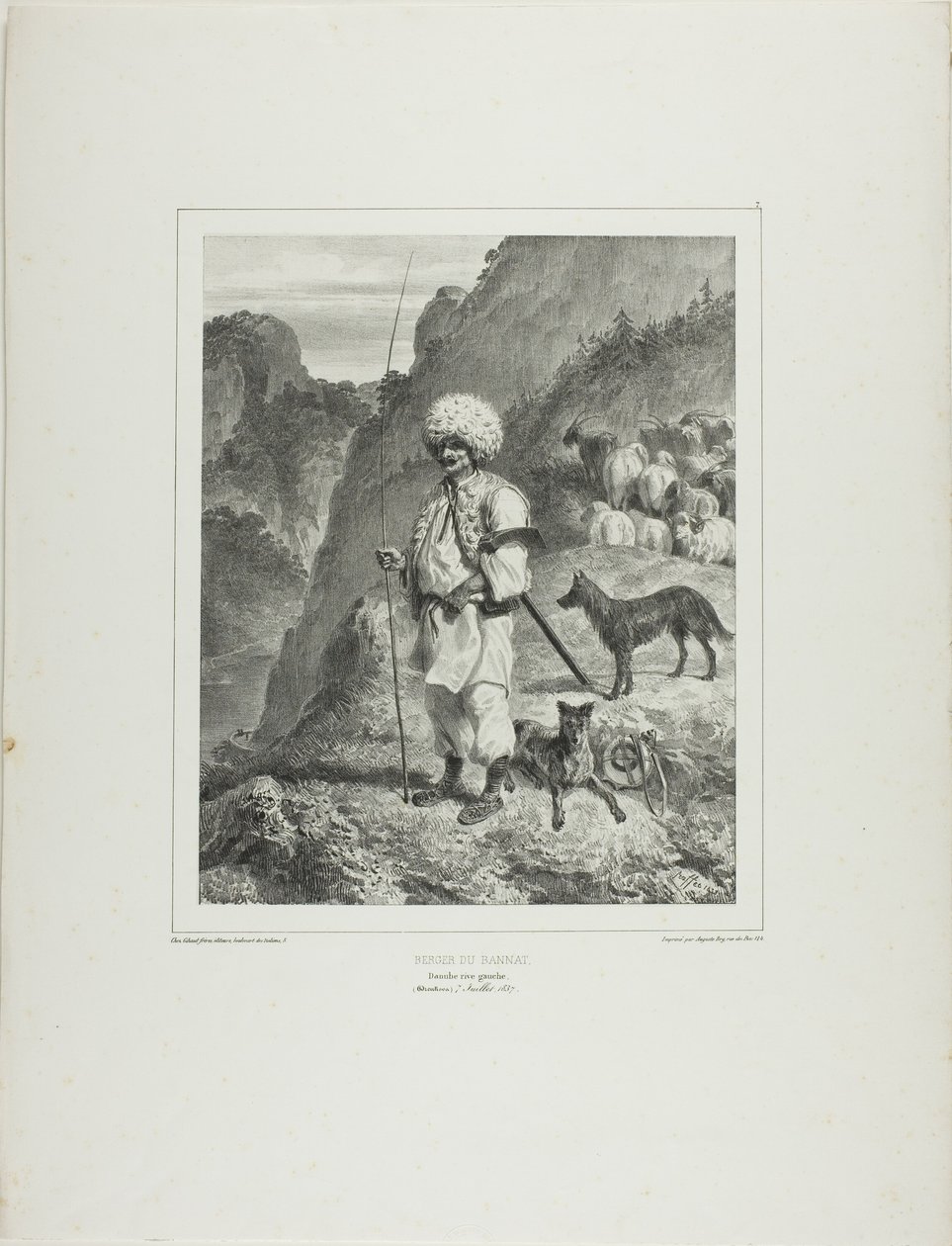Pastor Bannat, orilla izquierda del Danubio de Denis Auguste Marie Raffet