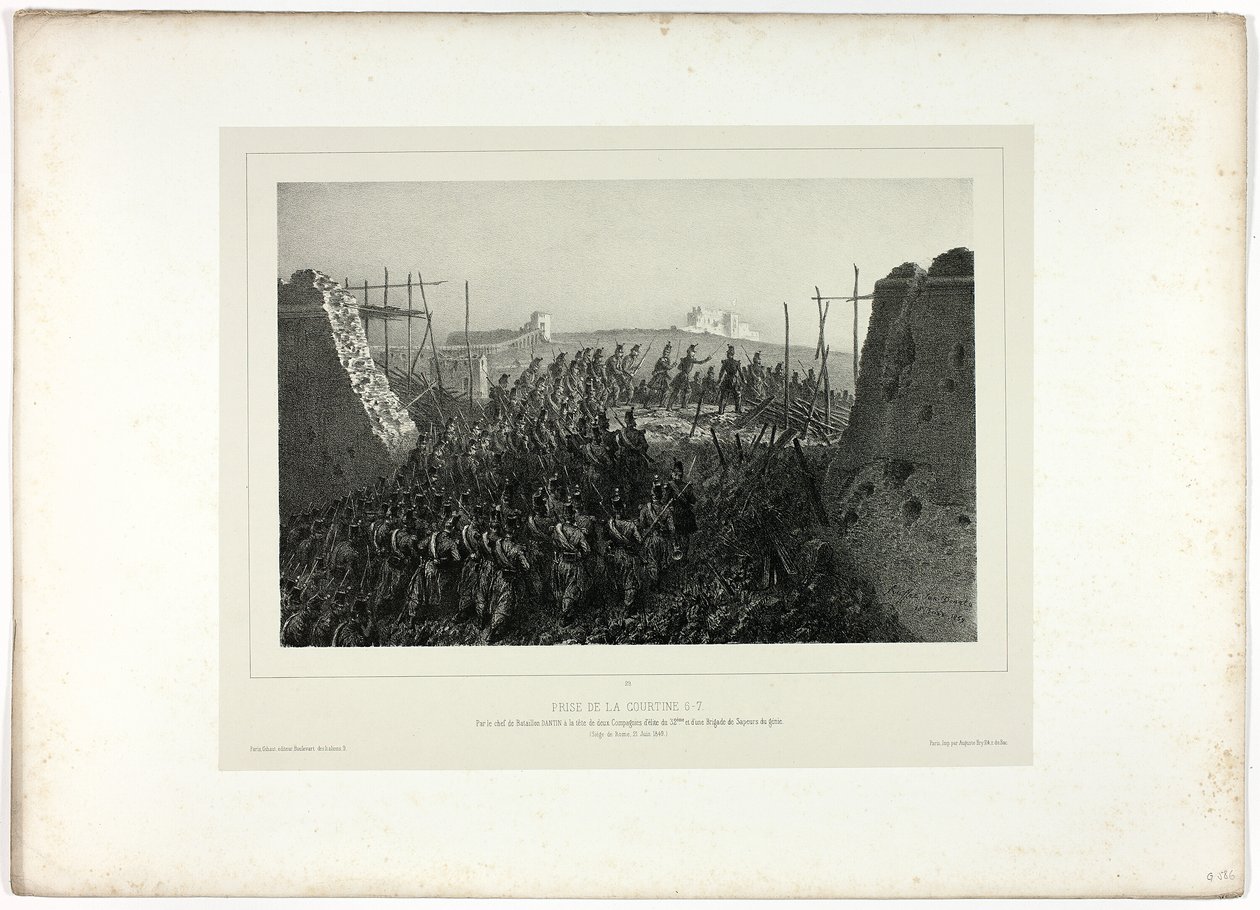 Captura de la Cortina 6-7, de Souvenirs d’Italie: Expedición de Roma de Denis Auguste Marie Raffet