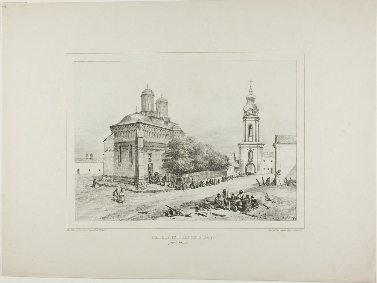 Iglesia y Torre de los Tres Santos, Yassy, Modavia, 19 de julio de 1837 de Denis Auguste Marie Raffet