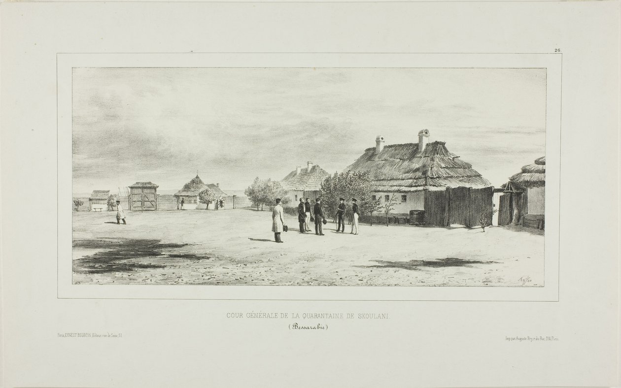 Patio del General de Cuarentena, Skoulani, Besarabia de Denis Auguste Marie Raffet