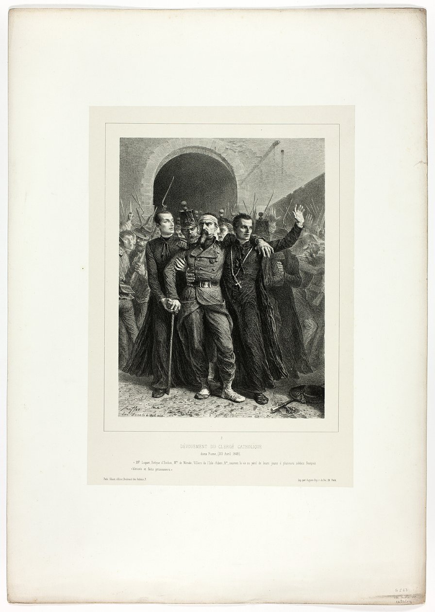 Devoción del clero católico en Roma, 30 de abril de 1849, de Souvenirs d’Italie: Expédition de Rome de Denis Auguste Marie Raffet
