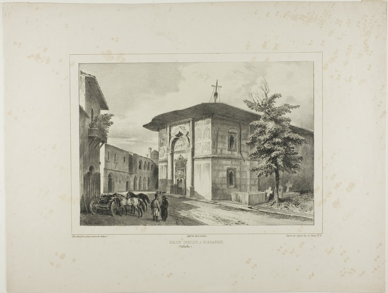 Iglesia griega, Bucarest, Valaquia, 15 de julio de 1837 de Denis Auguste Marie Raffet