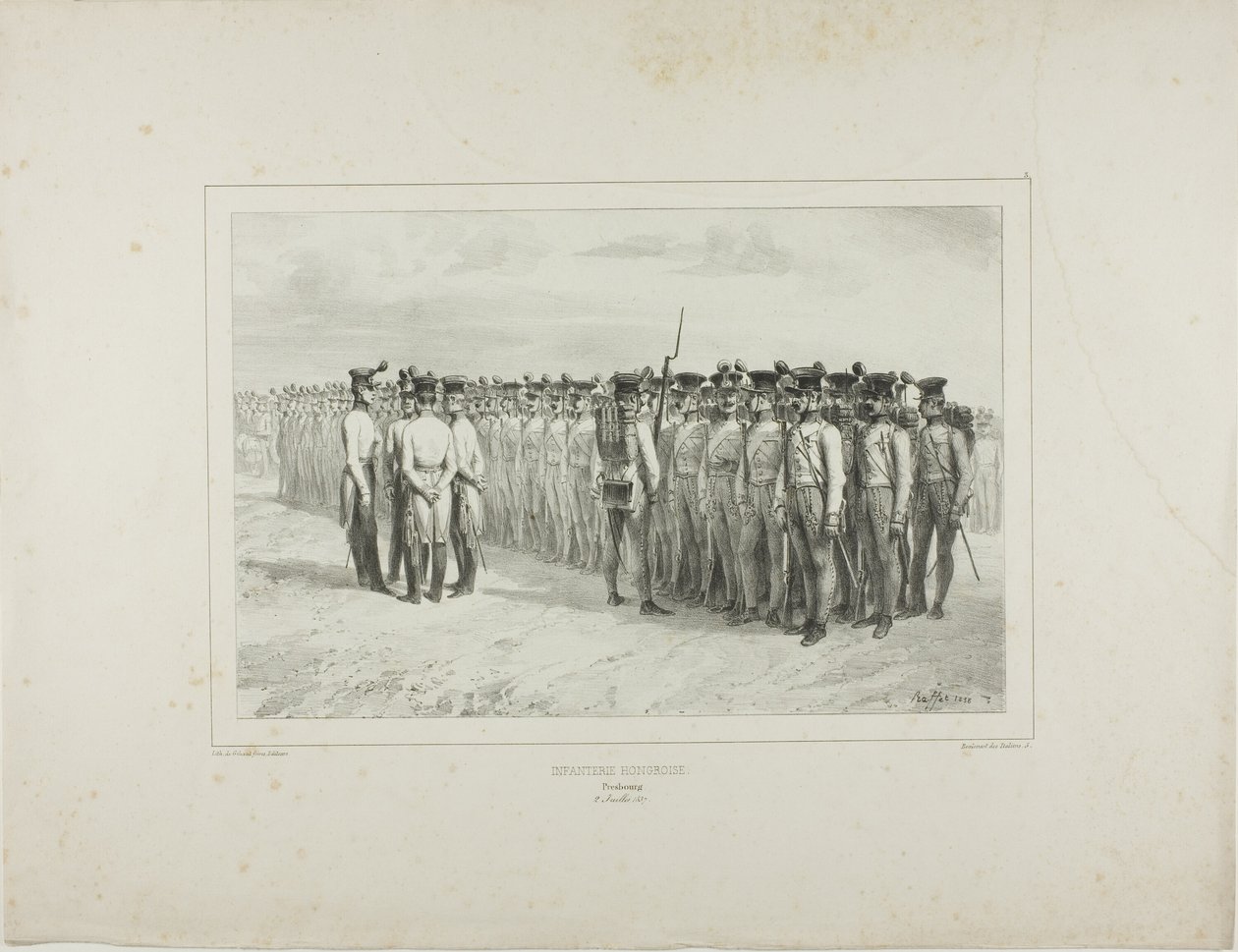 Infantería húngara, Presbourg, 2 de julio de 1837 de Denis Auguste Marie Raffet