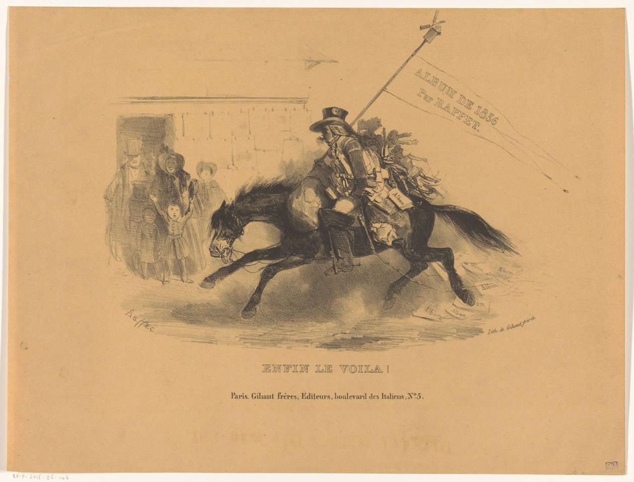 Postiljon te paard
Enfin le voila! (título en el objeto)
Album de 1836 (título de la serie en el objeto) de Denis Auguste Marie Raffet