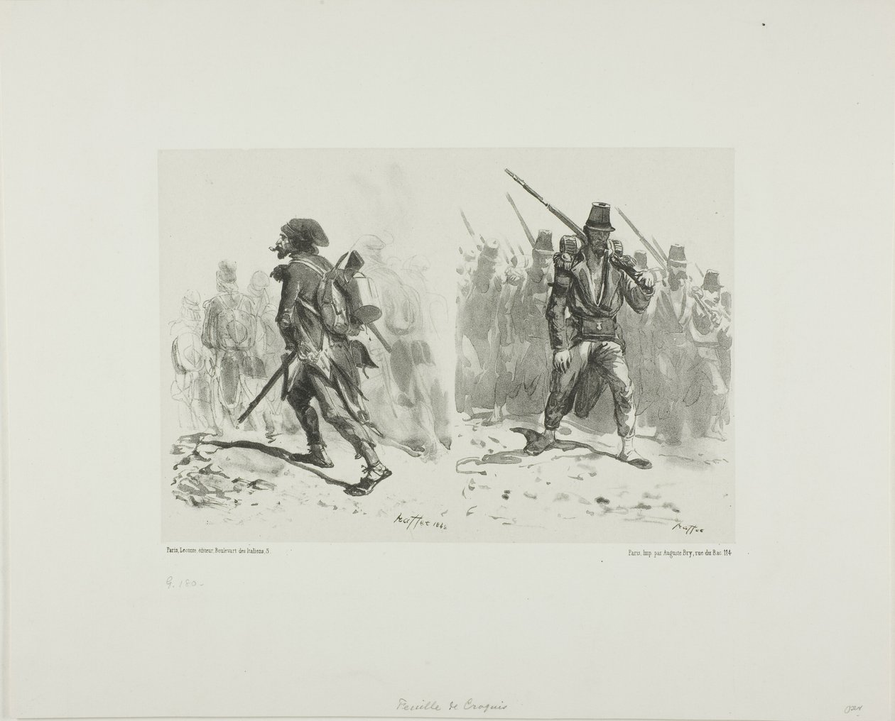 Hoja de bocetos de Denis Auguste Marie Raffet