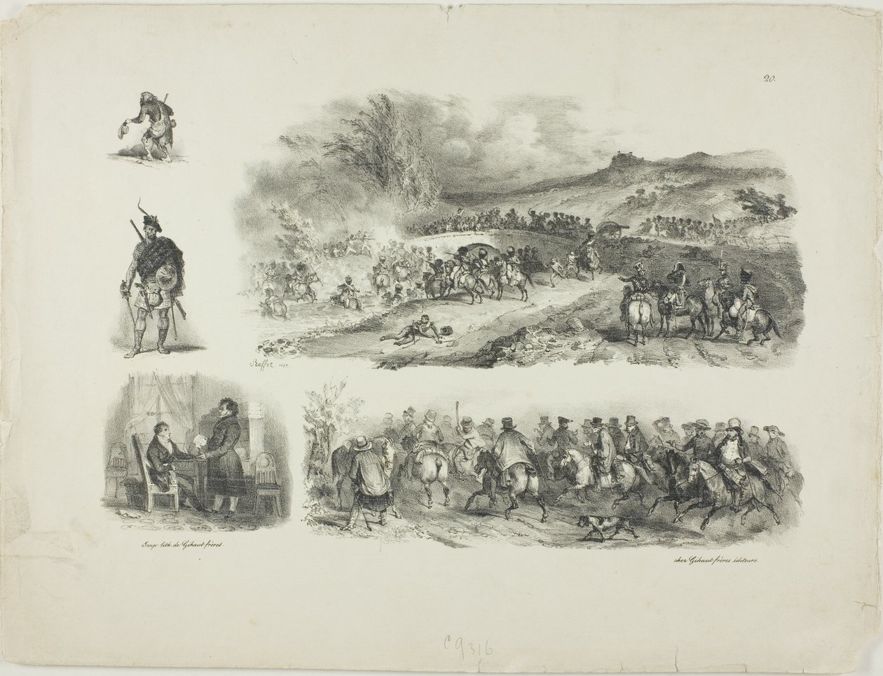 Hoja de bocetos de Denis Auguste Marie Raffet