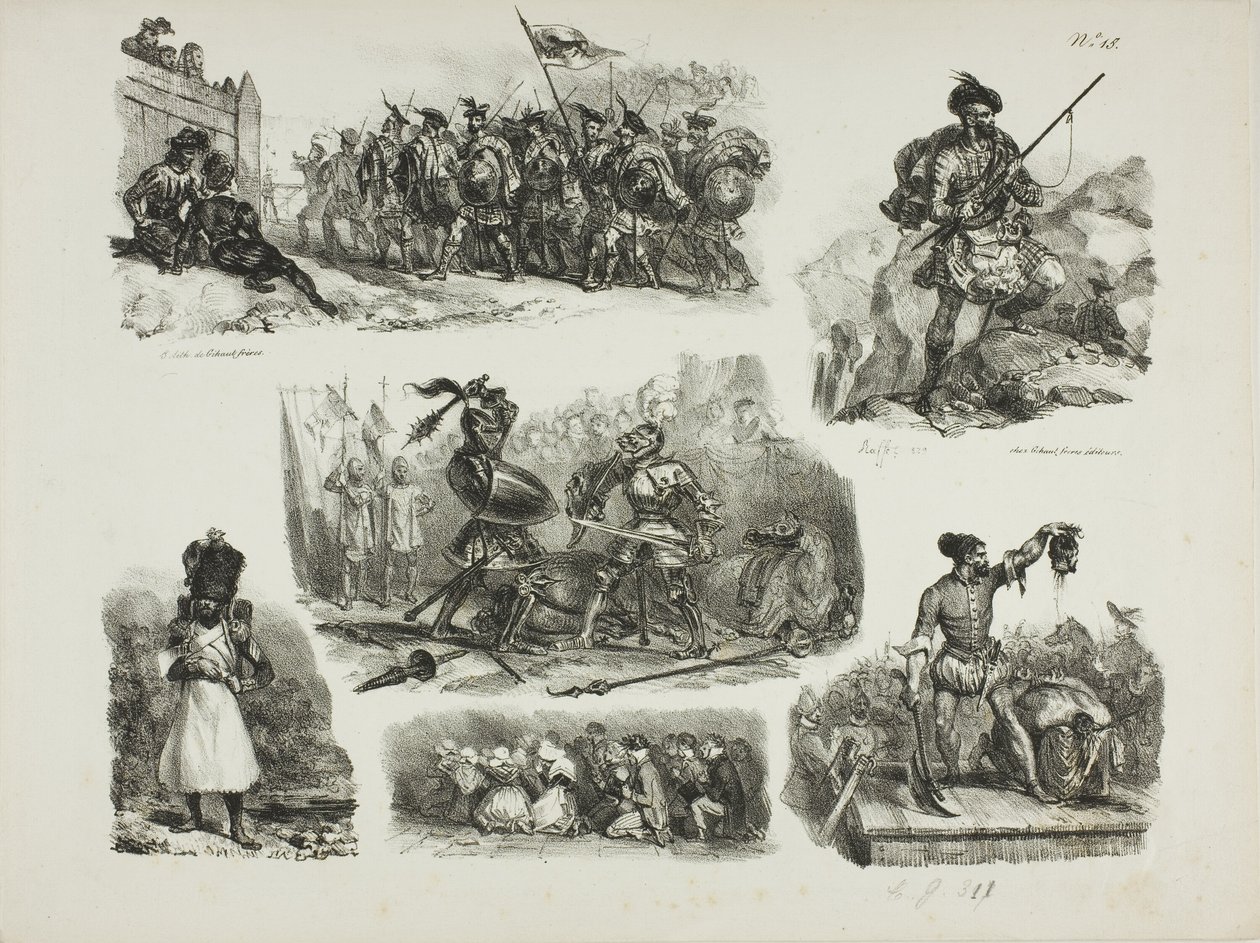 Hoja de bocetos de Denis Auguste Marie Raffet