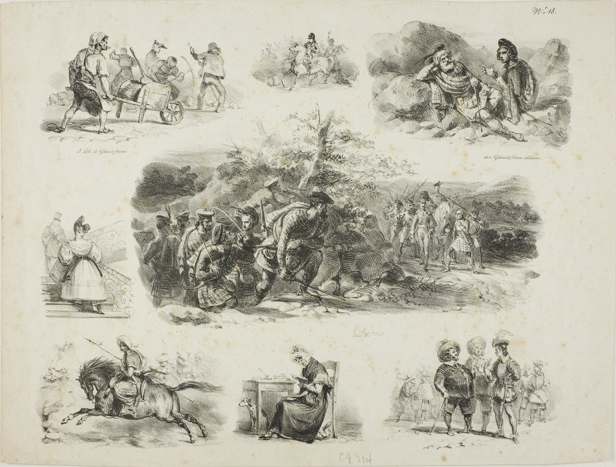 Hoja de bocetos de Denis Auguste Marie Raffet